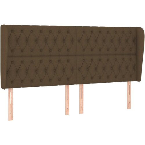 VidaXL Vzglavje z u&amp;scaron;esi temno rjavo 203x23x118/128 cm blago, (20933363) Slike