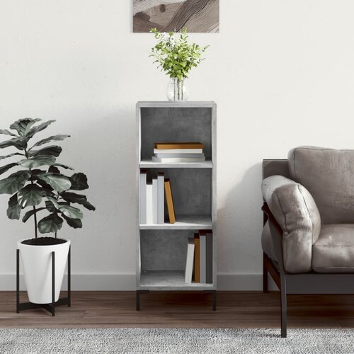 vidaXL Komoda betonsko siva 34,5x32,5x90 cm inženirski les Cene