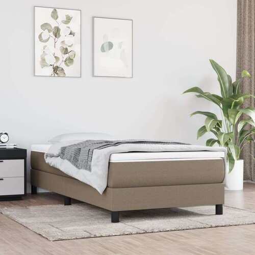 Madrac s džepičastim oprugama smeđesivi 90x190x20 cm tkanina Slike