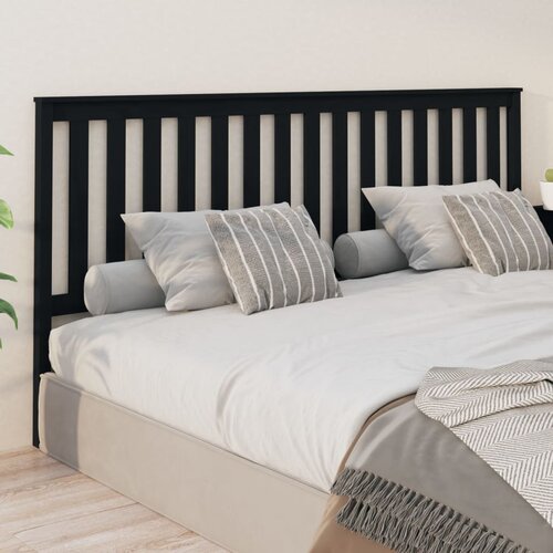  Uzglavlje za krevet crno 206 x 6 x 101 cm od masivne borovine Cijene