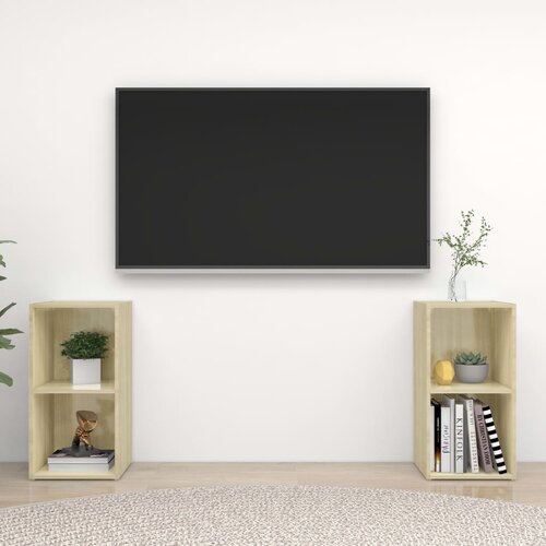 VidaXL TV omarica 2 kosa sonoma hrast 72x35x36,5 cm iverna pl. Slike