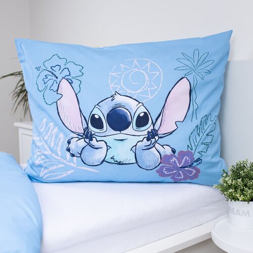 Jerry Fabrics Modra enojna bombažna otro&amp;scaron;ka posteljnina 140x200 cm Lilo and Stitch &amp;quot;Wave&amp;quot; &amp;ndash; Slike