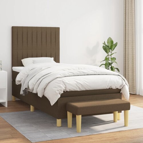 The Living Store Box spring postelja z vzmetnico temno rjava 80x200 cm blago - Box Spring Postelja, (21517693) Slike
