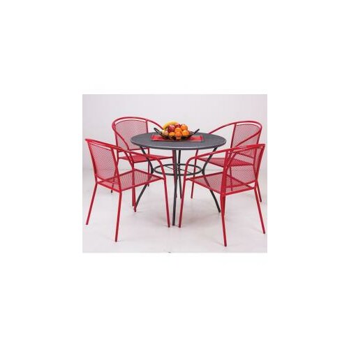 AGM baštenska garnitura arko sto + 4 stolice crvene Slike