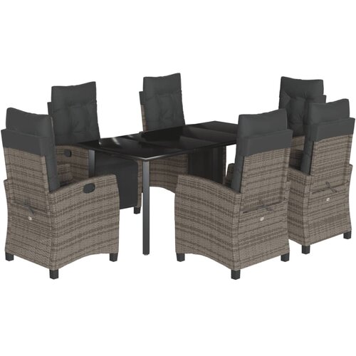  7-dijelni vrtni blagovaonski set sivi od poliratana Siva 160 cm table length Slike