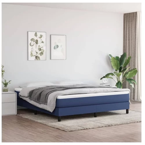  Box spring postelja z vzmetnico modra 180x200 cm blago