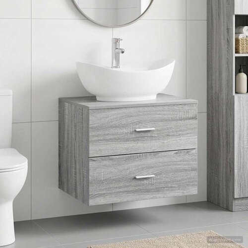  Set namje&scaron;taja za kupaonicu Siva Sonoma Konstruirano drvo 62.5 x 44.5 x 50 cm Cijene