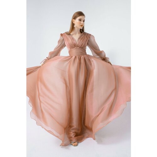 Lafaba Evening & Prom Dress - Pink - Both Ruffle Cene