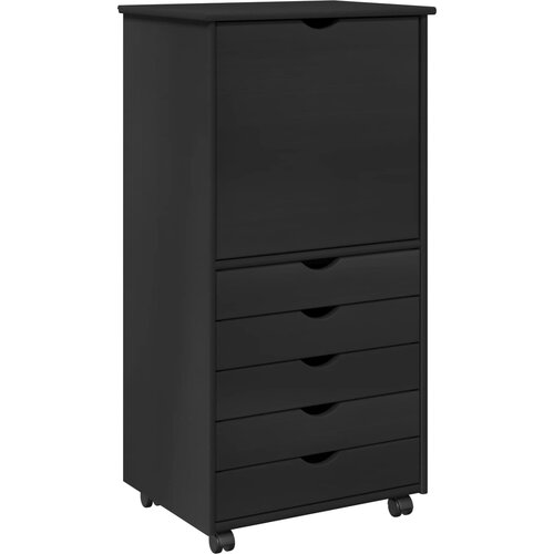  Mobilni ormar Crna 53 x 39 x 103 cm Čvrsto borovo drvo Slike