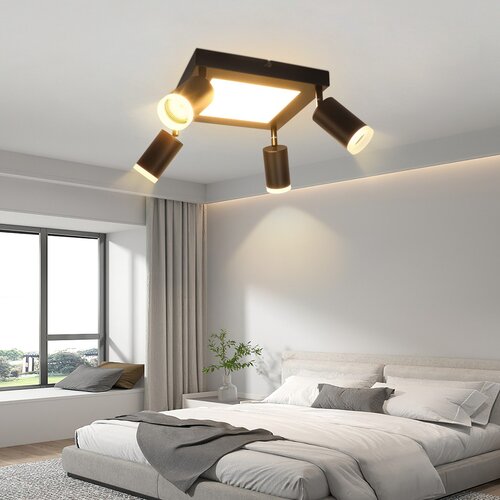 Nettlife Stropna svetilka, 4 žarnice, GU10, 3000k, 20W, črna, kuhinjska svetilka, toplo bela, vrtljiva, za hodnik, (22116616) Cene