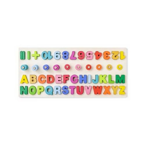 Woody Didaktična tablica s štetjem, črkami in številkami