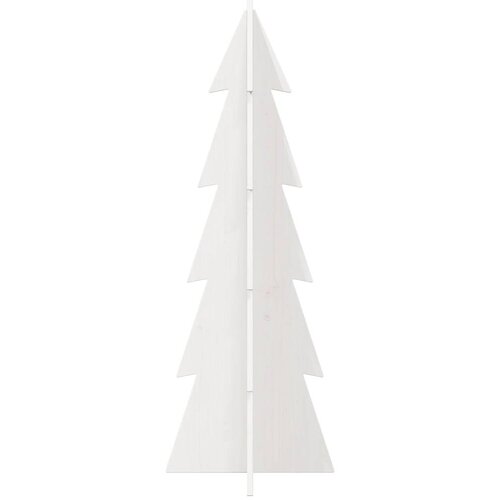  Drveno ukrasno božićno drvce bijelo 112 cm od masivne borovine Slike