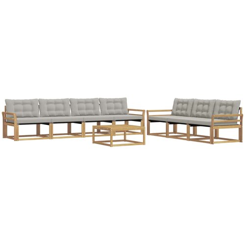  Set vanjskih sofa 8 kom. Bijela i svjetlosiva Slike
