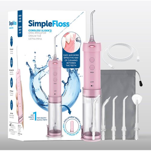 SimpleFloss Slider Pink bežični oralni tu&amp;scaron; - rozi Slike