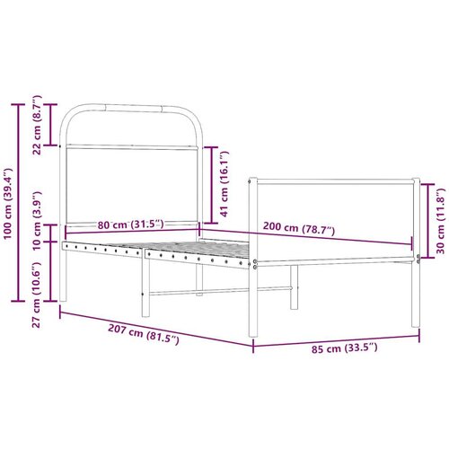 VidaXL okvir kreveta bez madraca boja hrasta sonome 80 x 200 cm drveni Slike
