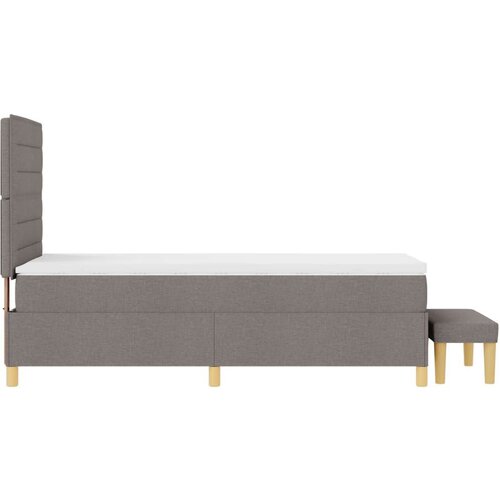  Krevet na podlozi s madracem i klupom taupe 90x190 cm tkanina Slike