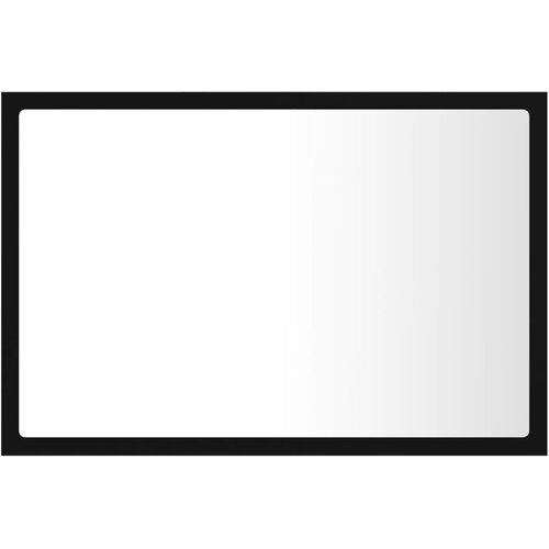  LED kupaonsko ogledalo crno 60x8,5x37 cm akrilno Slike