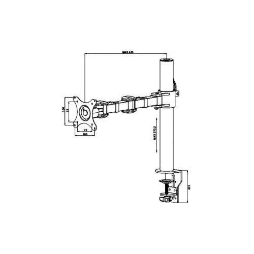 Iiyama Flexible desk mount for single monitor. Desk mount with clamp or grommet. Monitor size 10~30&amp;quot;, VESA 75x75 or 100x100mm, &amp;lt;=10kg. Slike