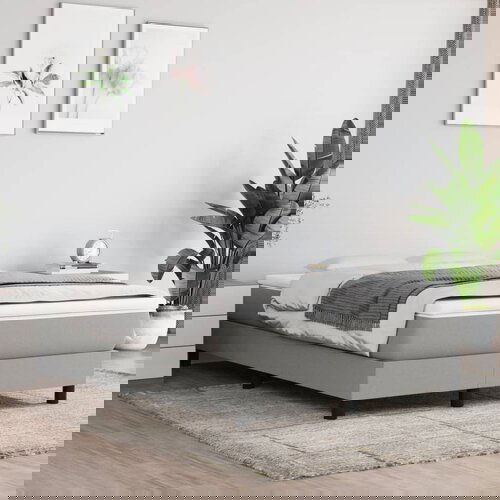 The Living Store Posteljni okvir svetlo siv 120x200 cm blago - Box Spring Posteljni Okvir, (21516897) Slike