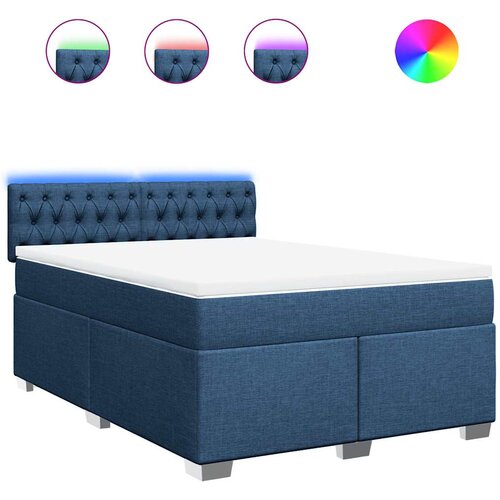 Maison Chic Box spring postelja - Vzmetna postelja z vzmetnico modra 140x190 cm blago SL23338, (21880480) Cene