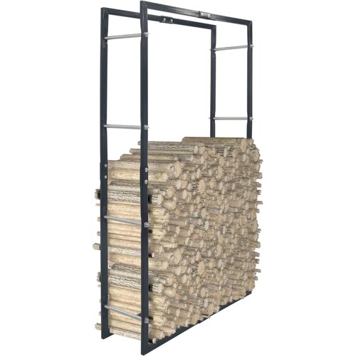 vidaXL stalak za drva za ogrjev crni 80 x 25 x 150 cm čelični Cijene