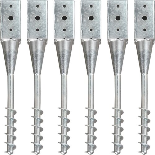 vidaXL Talne konice 6 kosov srebrne 7x7x56 cm pocinkano jeklo Cene