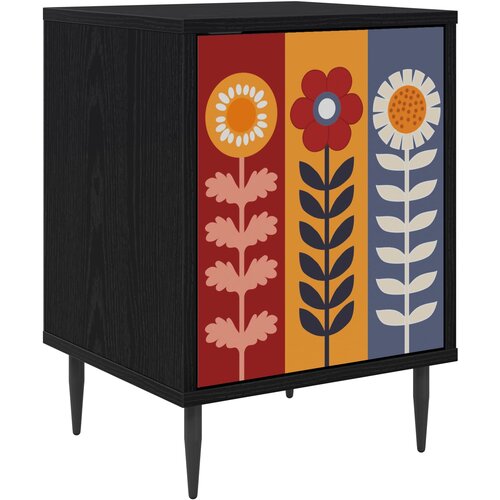  Noćni ormar ESSEN Crni hrast 36 x 33 x 51 cm Konstruirano drvo Slike
