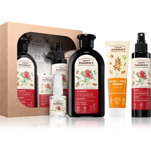 Green Pharmacy Argan Oil & Pomegranate Set darilni set za ekstremno suhe lase Cene