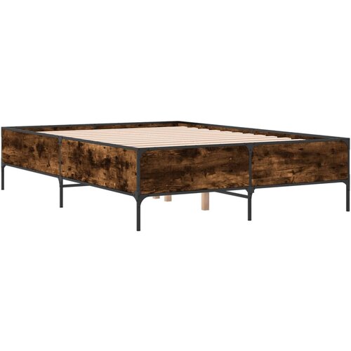 VidaXL Okvir za krevet boja hrasta 135x190cm konstruirano drvo i metal Slike