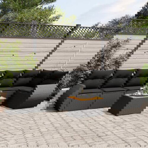 vidaXL 7-dijelni set vrtnih sofa od poliratana s jastucima crni Cijene