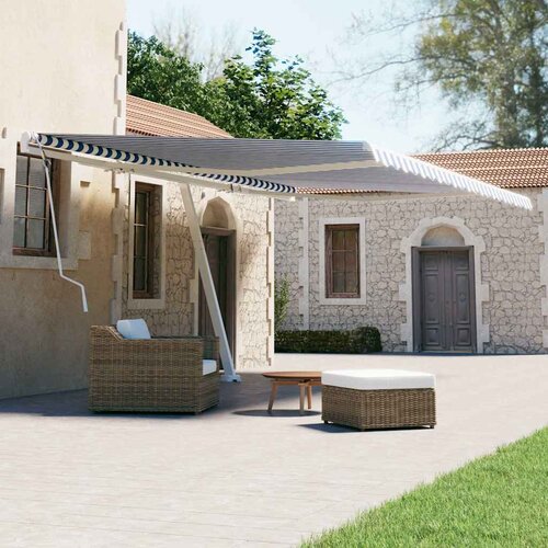  Samostojeća tenda na ručno uvlačenje 600 x 300 cm plavo-bijela Slike