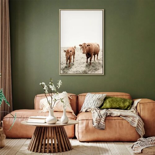  Slika - Mother and Calf (1 Part) Vertical 80x120 U prirodnom drvenom okviru Slike