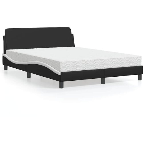  Krevet s madracem Dover crno-bijeli 120 x 200 cm od umjetne kože Cene
