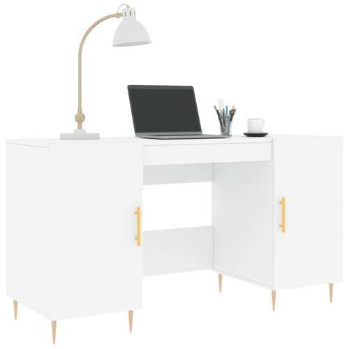  Radni stol bijeli 140 x 50 x 75 cm od konstruiranog drva Slike