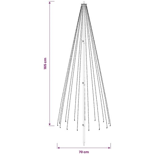  LED božićno drvce 165 cm 270 LED lampica Topla bijela Željezo - 165 cm Slike