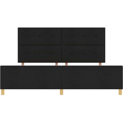  Krevetna konstrukcija s uzglavljem Crna 200 x 200 cm tkanina Slike