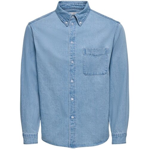 Only & Sons Srajce z dolgimi rokavi Onsorson Regular Yfm Dnm Shirt Noos 22036600 Modra Cene