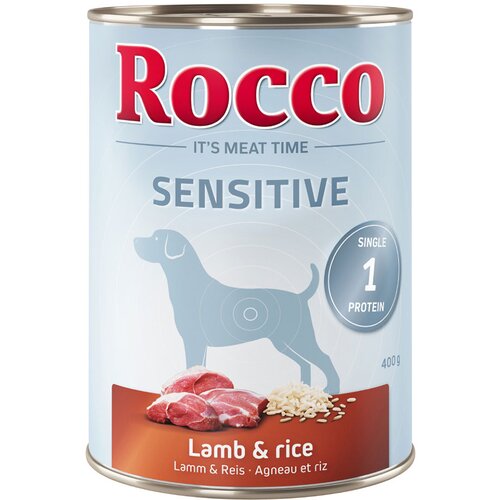  Varčno pakiranje Rocco Sensitive 24 x 400 g - Jagnjetina & riž Cene