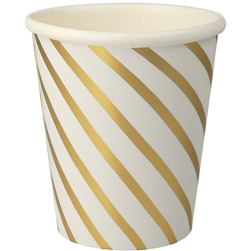 Meri Meri Papirnate jednokratne ča&amp;scaron;e u setu 8 kom Gold Swirl &amp;ndash; Slike