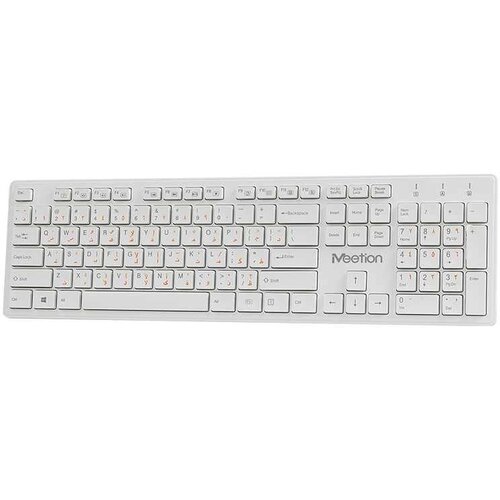 MeeTion WK841 BEŽIČNA 2.4GHZ SILENT Tastatura, BELA Slike