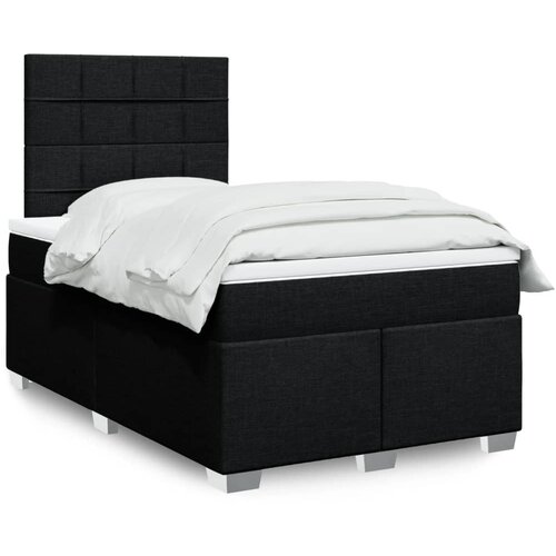 VidaXL Box spring postelja z vzmetnico črn 120x200 cm blago Slike