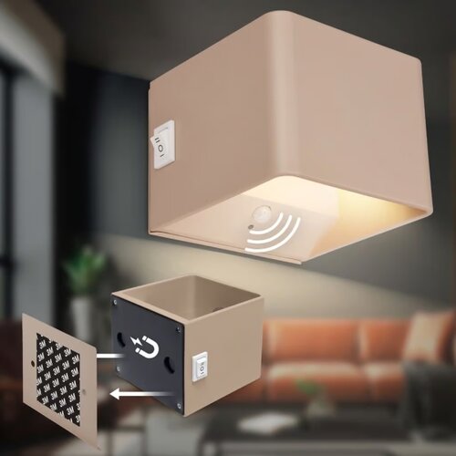 BRILONER 3879011 - led punjivo zidno svetlo sa senzorom borra LED/1,5W/5V 3600 mah bež Slike