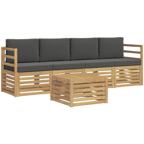 vidaXL Zunanja garnitura za sedenje 5 pcs Bela in antracit Poliester, (5000282216) Cene