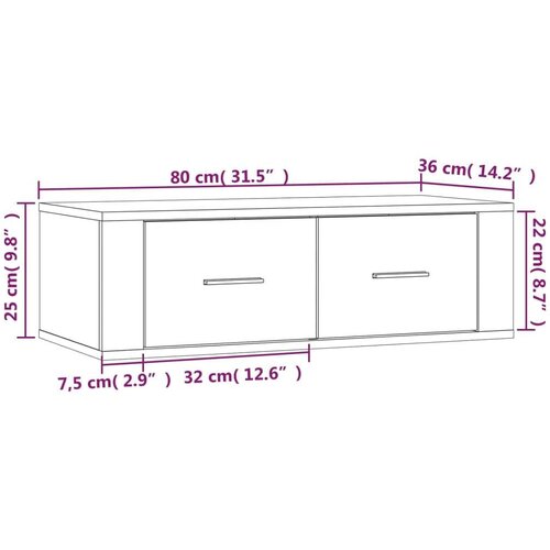 vidaXL TV omarica betonsko siva 80x36x25 cm inženirski les Cene