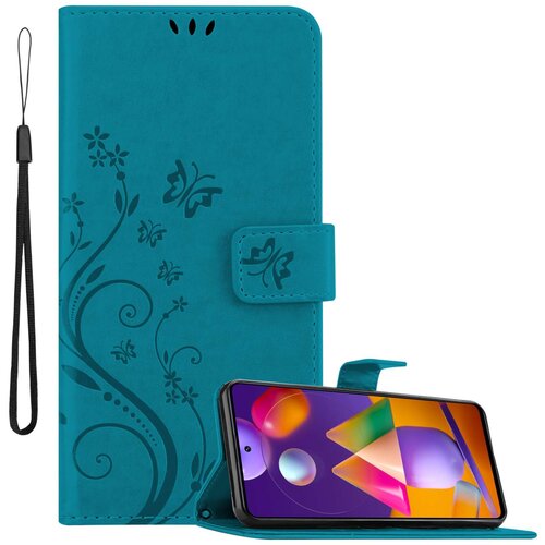 Cadorabo Samsung Galaxy M31s in klasična rožnata zlata - ovitek v cvetličnem dizajnu z magnetnim zapiranjem, stoječo funkcijo in režami za kartice, (20860289) Cene