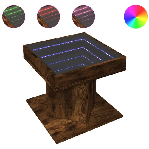  Stolić za kavu LED boja hrasta 50x50x45 cm konstruirano drvo Slike