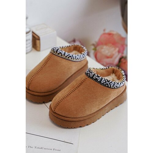 Kesi Children's insulated slippers Camel Olivane Slike
