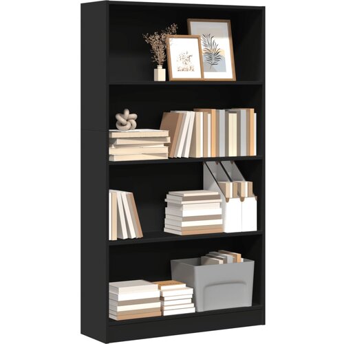 VidaXL Regal za knjige crni 80x24x143 cm konstruirano drvo Slike