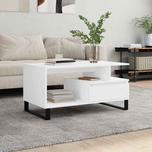  Stolić za kavu bijeli 90 x 49 x 45 cm od konstruiranog drva Cijene