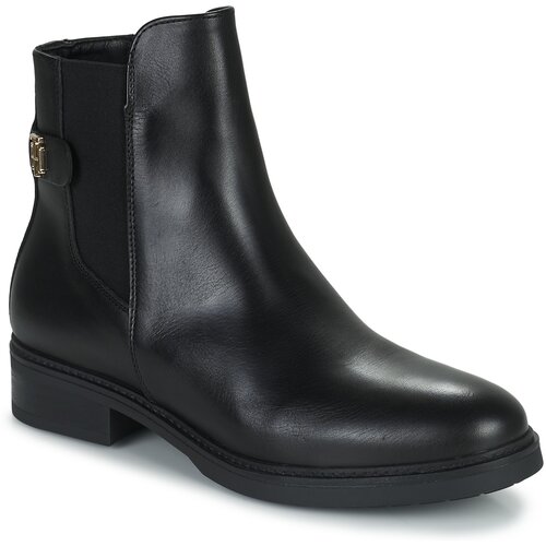 Tommy Hilfiger Coin Leather Flat Boot Crna Cene
